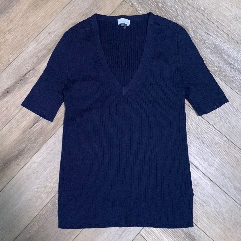 Ecru Short Sleeve Sweater